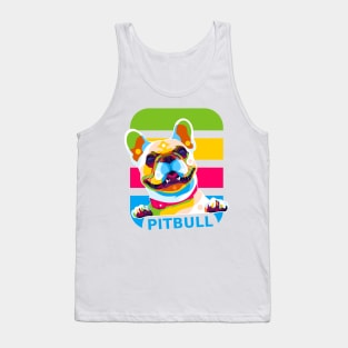 Little Pitbull Colorful Pop Art Tank Top